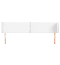 Tête de lit avec oreilles Blanc 203x23x78/88 cm Similicuir