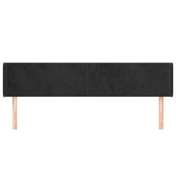 Tête de lit avec oreilles Noir 163x16x78/88 cm Velours