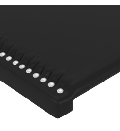 Tête de lit avec oreilles Noir 163x16x78/88 cm Similicuir
