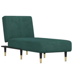 Chaise longue vert foncé velours