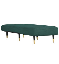 Chaise longue vert foncé velours