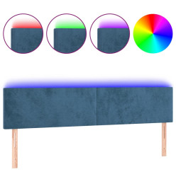 Tête de lit à LED Bleu foncé 160x5x78/88 cm Velours