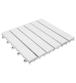 Tuiles de terrasse 30 pcs Blanc 30x30 cm Bois massif d'acacia