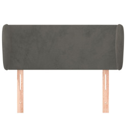 Tête de lit avec oreilles Gris foncé 93x23x78/88 cm Velours