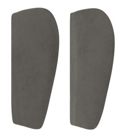 Tête de lit avec oreilles Gris foncé 93x23x78/88 cm Velours