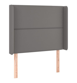 Tête de lit avec oreilles Gris 83x16x118/128 cm Similicuir