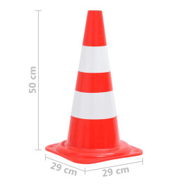 Cônes de signalisation réfléchissants 4 pcs Rouge et blanc 50cm