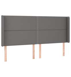 Tête de lit avec oreilles Gris 163x16x118/128 cm Similicuir