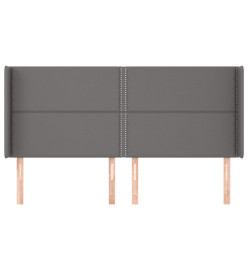 Tête de lit avec oreilles Gris 163x16x118/128 cm Similicuir