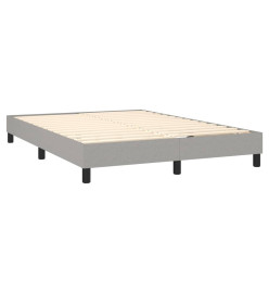 Sommier tapissier et matelas et LED Gris clair 140x190 cm Tissu