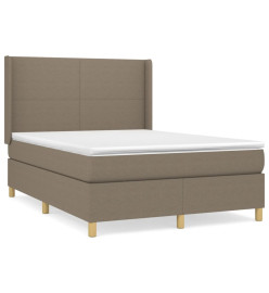 Lit à sommier tapissier avec matelas Taupe 140x200 cm Tissu