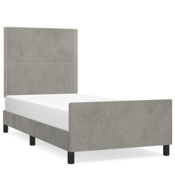 Cadre de lit avec tête de lit Gris clair 100x200 cm Velours