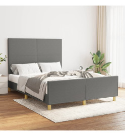 Cadre de lit avec tête de lit Gris foncé 140x190 cm Tissu