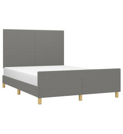 Cadre de lit avec tête de lit Gris foncé 140x190 cm Tissu