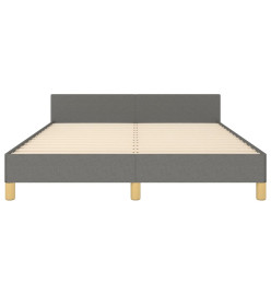 Cadre de lit avec tête de lit Gris foncé 140x190 cm Tissu