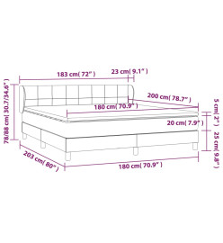Lit à sommier tapissier et matelas Gris clair 180x200cm Velours