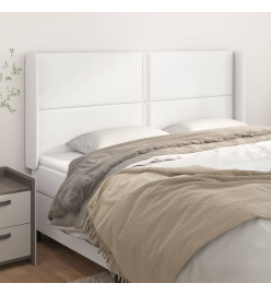 Tête de lit avec oreilles Blanc 163x16x118/128 cm Similicuir