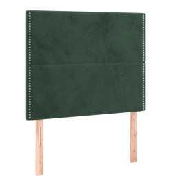 Sommier tapissier matelas et LED Vert foncé 100x200 cm Velours