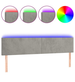 Tête de lit à LED Gris clair 180x5x78/88 cm Velours