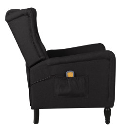 Fauteuil de massage inclinable Noir Tissu