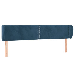 Tête de lit avec oreilles Bleu foncé 183x23x78/88 cm Velours