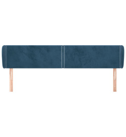 Tête de lit avec oreilles Bleu foncé 183x23x78/88 cm Velours