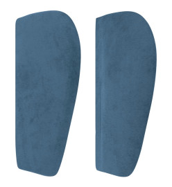 Tête de lit avec oreilles Bleu foncé 183x23x78/88 cm Velours