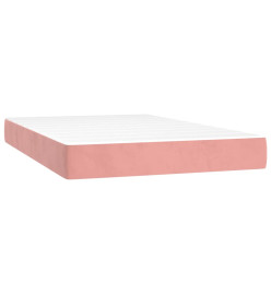 Sommier tapissier avec matelas et LED Rose 120x200cm Velours