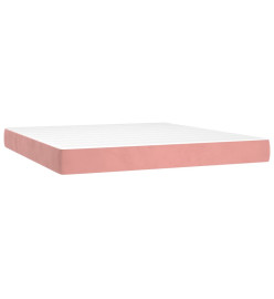 Sommier tapissier avec matelas et LED Rose 160x200 cm Velours