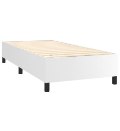 Lit à sommier tapissier avec matelas Blanc 90x190 cm Similicuir