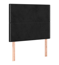 Lit à sommier tapissier avec matelas Noir 90x200 cm Velours