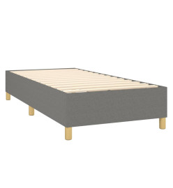 Lit à sommier tapissier avec matelas Gris foncé 80x200 cm Tissu