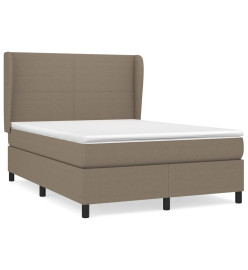 Lit à sommier tapissier avec matelas Taupe 140x200 cm Tissu