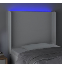 Tête de lit à LED Blanc 93x16x118/128 cm Similicuir