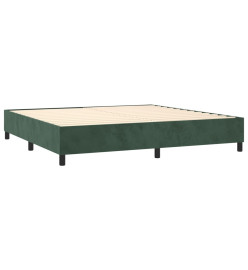 Sommier tapissier matelas et LED Vert foncé 200x200 cm Velours