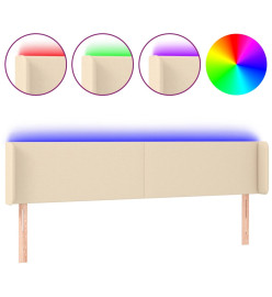 Tête de lit à LED Crème 163x16x78/88 cm Tissu