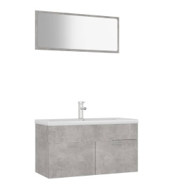 Ensemble de meubles de salle de bain Gris béton Aggloméré