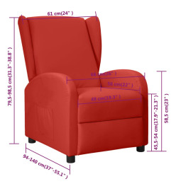 Fauteuil inclinable Rouge bordeaux Similicuir