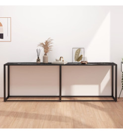 Table console Marbre noir 220x35x75,5 cm Verre trempé