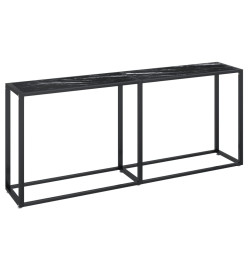 Table console Marbre noir 180x35x75,5 cm Verre trempé