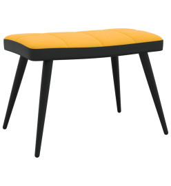 Chaise de détente et repose-pied Jaune moutarde Velours et PVC