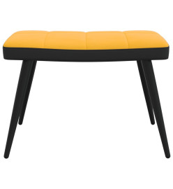 Chaise de détente et repose-pied Jaune moutarde Velours et PVC