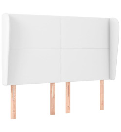 Tête de lit avec oreilles Blanc 147x23x118/128 cm Similicuir