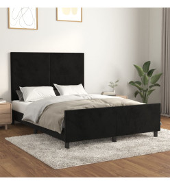 Cadre de lit avec tête de lit Noir 140x190 cm Velours