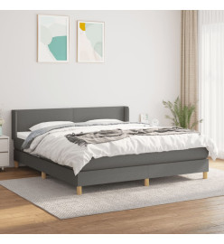 Lit à sommier tapissier avec matelas Gris foncé 160x200cm Tissu
