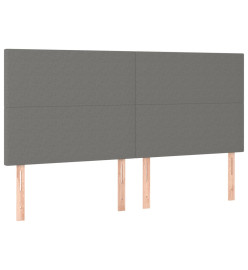 Têtes de lit 4 pcs Gris foncé 80x5x78/88 cm Tissu