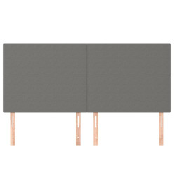 Têtes de lit 4 pcs Gris foncé 80x5x78/88 cm Tissu