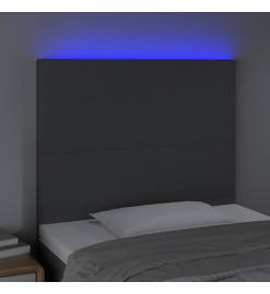 Tête de lit à LED Gris foncé 80x5x118/128 cm Tissu