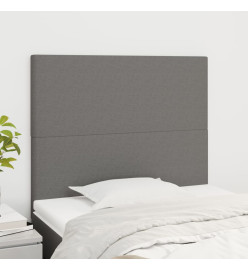 Têtes de lit 2 pcs Gris foncé 80x5x78/88 cm Tissu