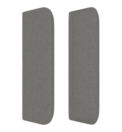 Tête de lit avec oreilles Gris foncé 163x16x78/88 cm Tissu